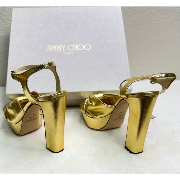 JIMMY CHOO - Golden Dress Heels EU 40 - US 9.5 - Picture 5 of 7